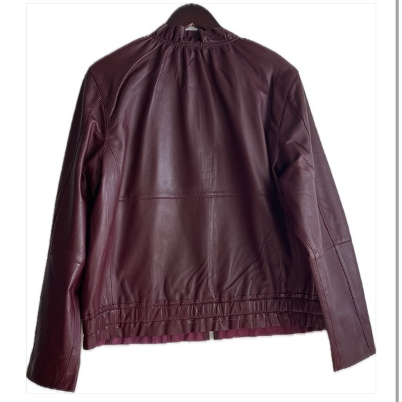 New Genuine Leather Tommy Bahama Burgundy Woman Jacket Full Zip - Picture 4 of 16